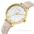 CURREN 9046 nuevo reloj de moda para mujer con diamantes de imitación, reloj de cuarzo de marca china bien hecho, reloj de pulsera de moda con correa de cuero